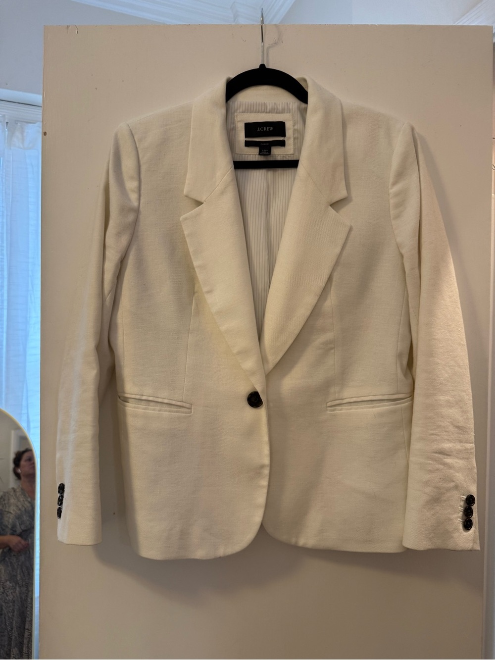 J. Crew Parke White Single-Button Blazer